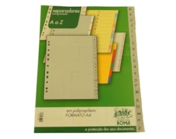Indice Separador Roma 385, A4, PP cinza, A4, A a Z