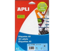 Etiquetas Apli A5 190X38MM refª 11180 c/45 etiq.