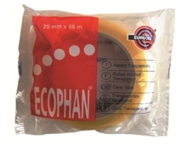 Fita cola Ecophan 25X66 cristal