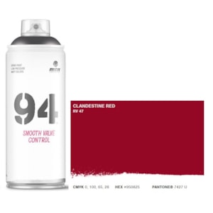 Tinta Spray MTN 94, 400 ml, RV47, Vermelho Clandestino