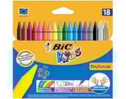 Lãpis cera Bic Kids Plastidecor, bl. c/18 cores