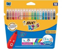 Marcadores Bic Kid, carteira c/ 18 cores