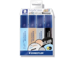 Marcador Fluor. Staedtler, vintage, 364CWP4, C/4 un
