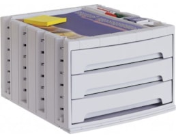 Bloco de 3 Gavetas Archivotec  Refª 6003, cinza