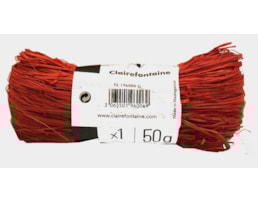Fio de Rafia Natural Meada c/50g. Refª196006C, Vermelho