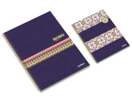 Caderno A5 Ambar, Espiral, 80fls. Boho Chic, Quad.