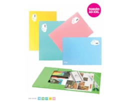 Capa Plastica C/Elastico A3 XXL Soft. pastel, sortido