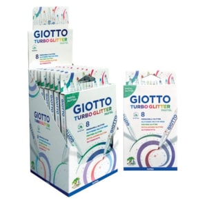 Marcador Giotto Turbo Glitter Pastel c/8 cores, Ref.42630