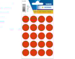 Etiquetas Herma, Redondas 19mm, Refª 1876, c/100, Verm. Fluo