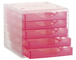Bloco de 5 Gavetas Archivotec  Refª 4005FCTL, Fucsia Transl.