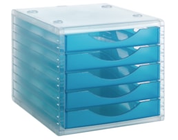 Bloco de 5 Gavetas Archivotec  Refª 4005LGTL, Azul Mar Trans