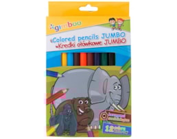 Lápis Côr Gimboo, Jumbo, Hexagonal, longos, c/12 cores