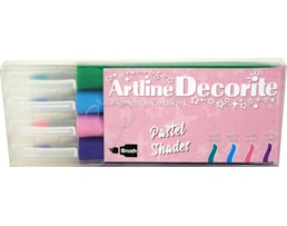 Marcador Artline Decorite, Brush, Cart. c/ 4, pastel
