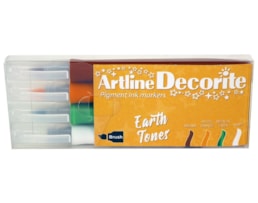Marcador Artline Decorite, Brush, Cart. c/ 4, tons terra