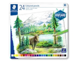 Lápis Cor Staedtler Refª 146CM24, Cx. metálica c/24 cores
