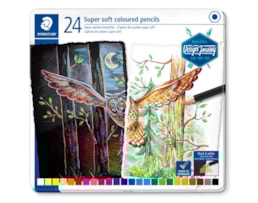 Lápis Cor Staedtler Soft Refª 149CM24, Cx. metálica c/24