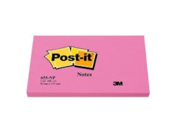 Blocos Post It, 76x127mm refª 655-NP, Rosa Neon