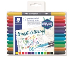 Marcador Staedtler, 3004, dupla ponta, Lettering, Cx.12
