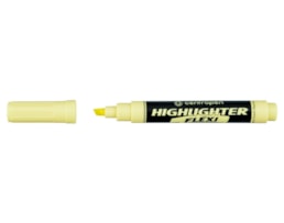 Marcador Centropen, Flexi Fluor, Refª 8542, Amarelo Pastel