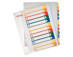 Indice PP rigido, Esselte A4 1-12 imprimivel 100214