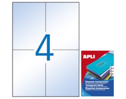 Etiquetas Apli A4, 105x148 Transp. Cx.20 Fls Ref.12963