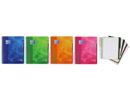 Caderno Oxf. A4 Esp. PP 120F/90grs, 3-Sep. Quad.