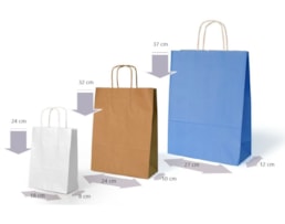 Saco c/ asa torcida 32X14X40cm Branco, 25 uni