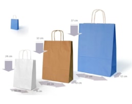 Saco c/ asa torcida 24X10X32cm, Azul Claro, 25 Uni