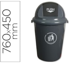 Balde p/ lixo Q-Connect KF04237, 80L. Pl. cinza, tampa girat
